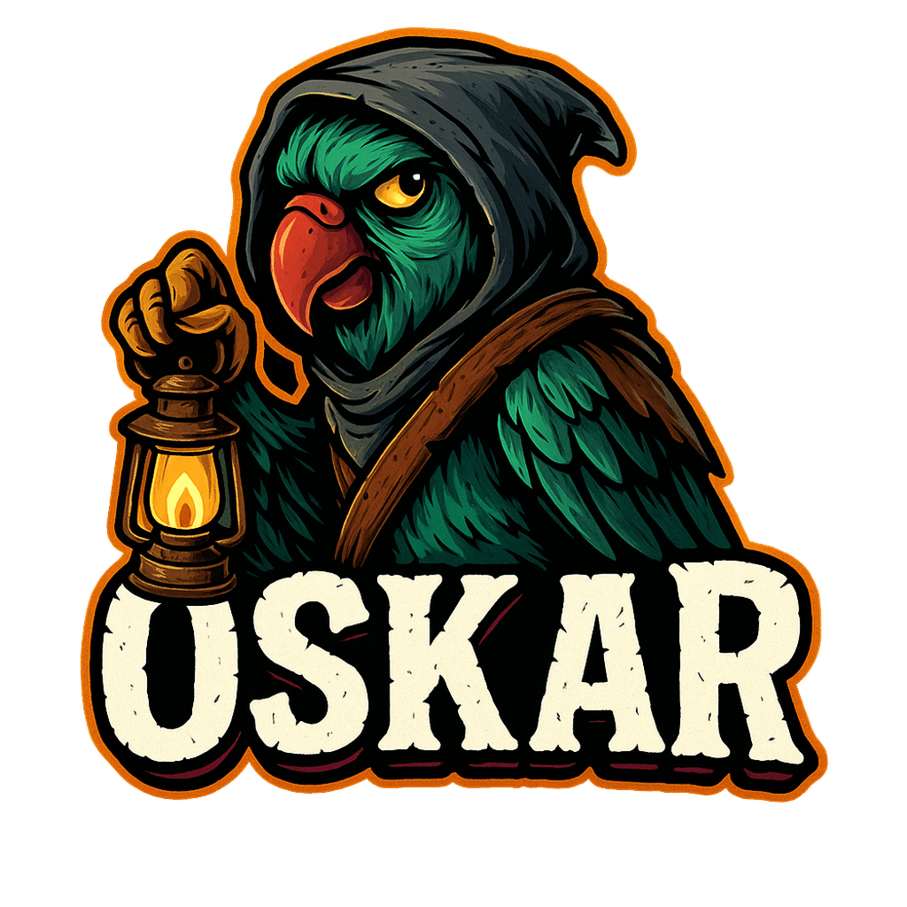 Oskar
                              der Plünderpapagei Logo